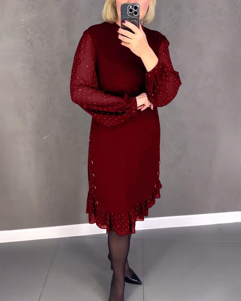 Drune | Kleid mit Langen Ärmeln und Punkten