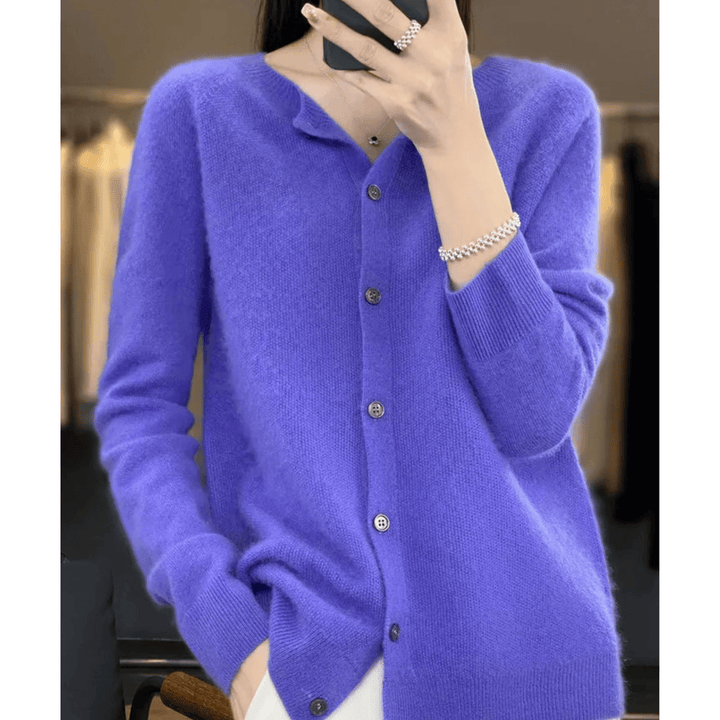 Drune | Damen Feinstrickjacke Mit Rundhalsausschnitt
