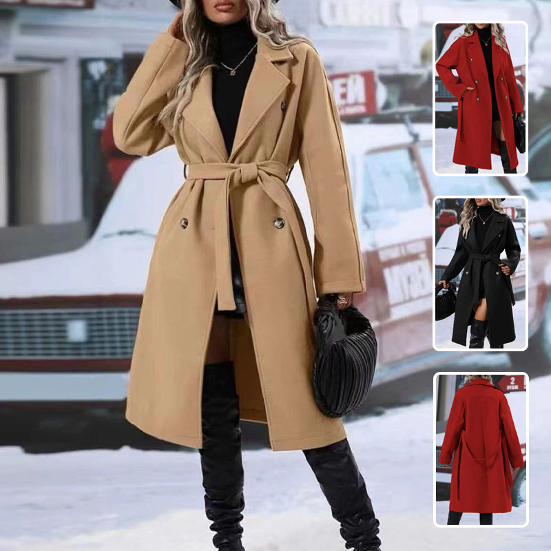 Drune | Klassischer Damen Trenchcoat Mit Doppelknopfverschluss