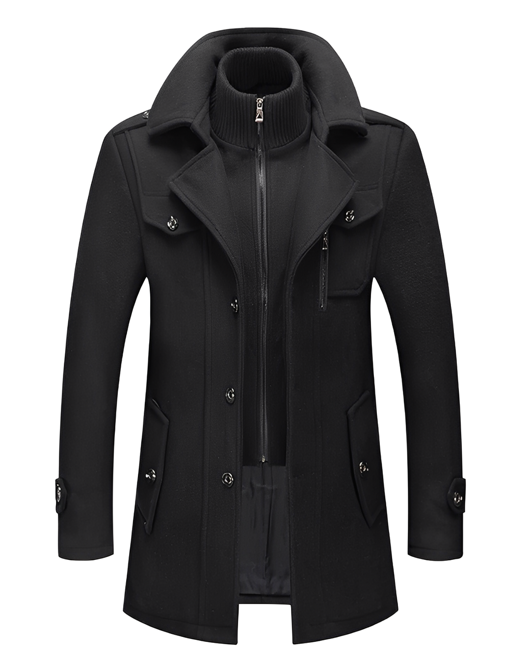Drune | Stylische Jacke mit doppeltem Kragen für Männer
