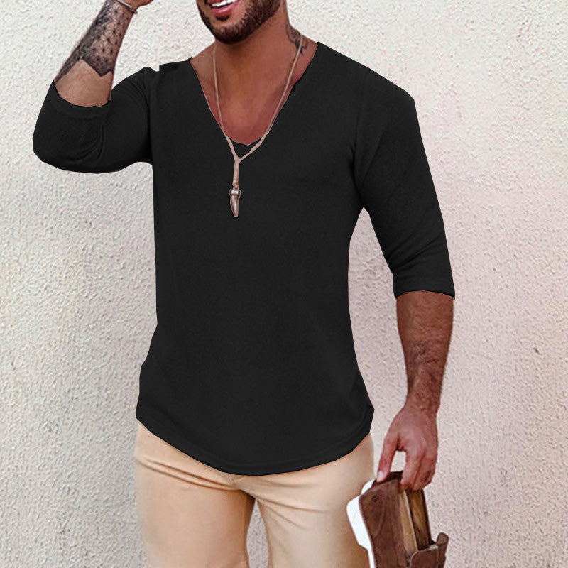 Drune | Modische Leichte V-hals Pullover Für Herren Mit Langen Ärmeln