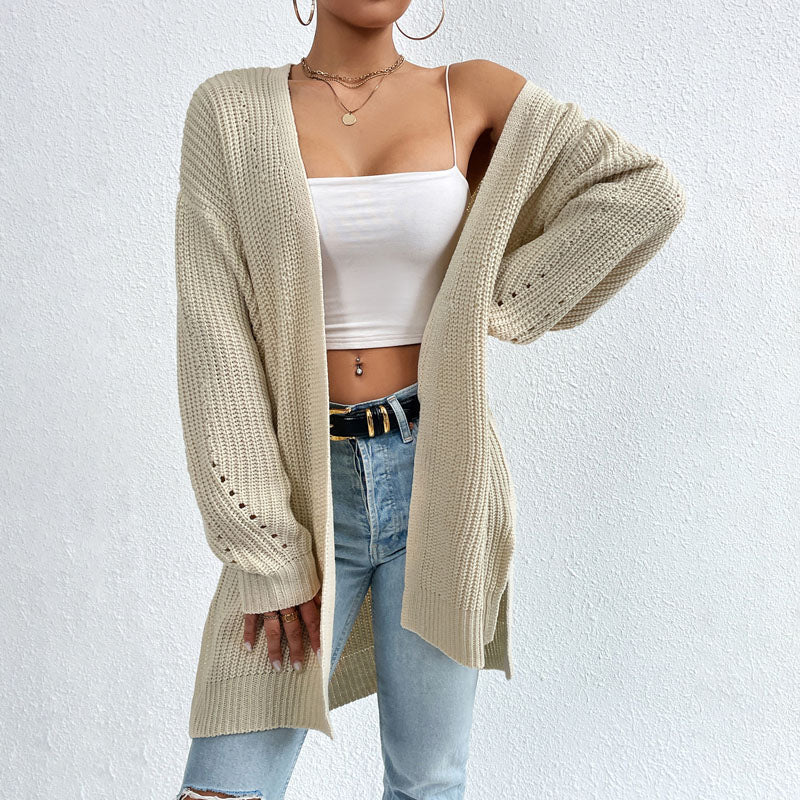 Drune | Einfarbige Elegante Strickjacke Mit Taschen