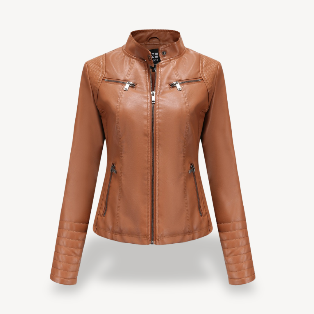 Drune | Klassische Biker Kunstlederjacke Damen