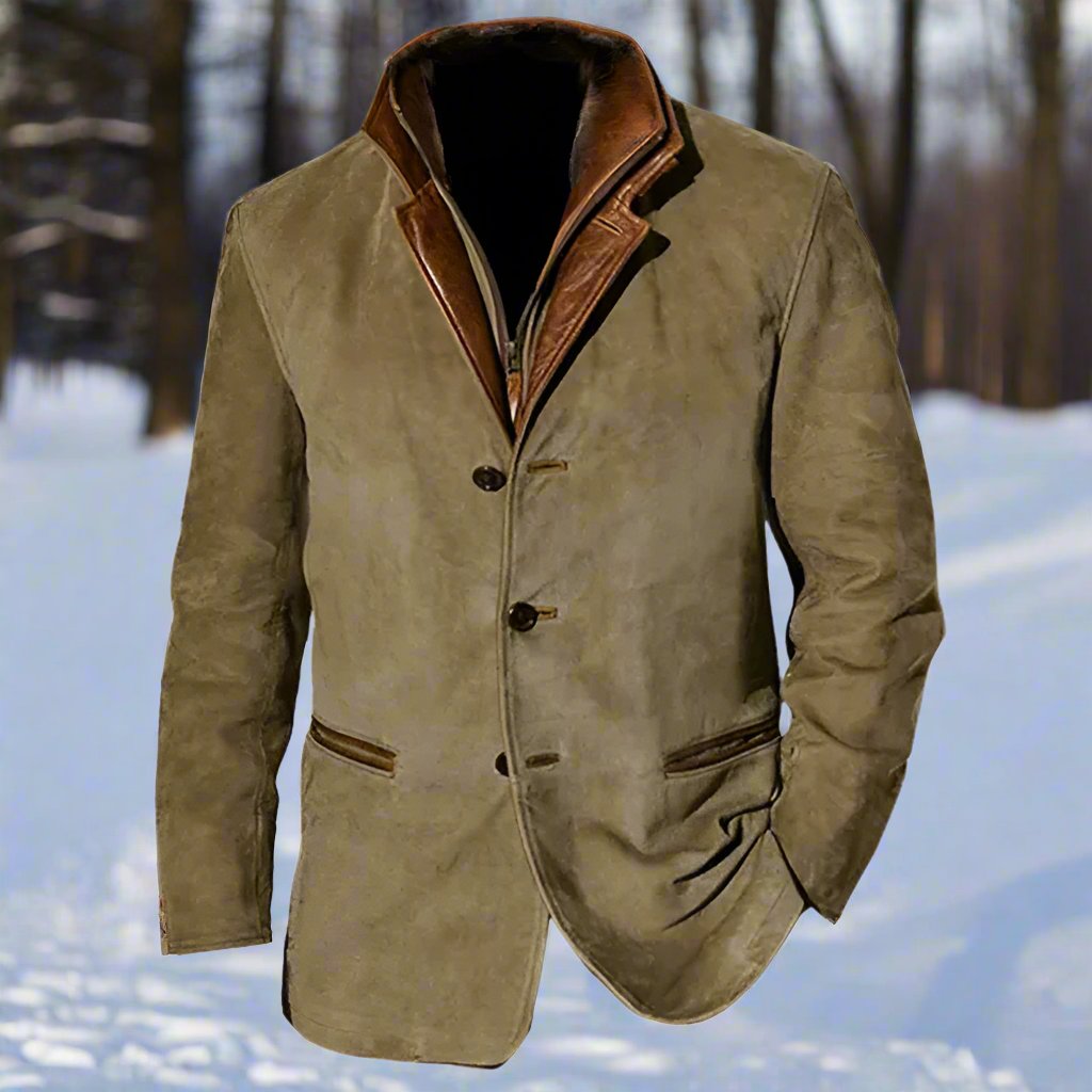 Drune | Wildlederlook Mit Lederdetails Strukturierte Passform Knopfverschluss