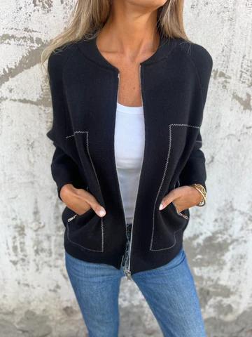 Drune | Trendiger Cardigan mit Reißverschluss Gemütlicher Look Modisch und Vielseitig