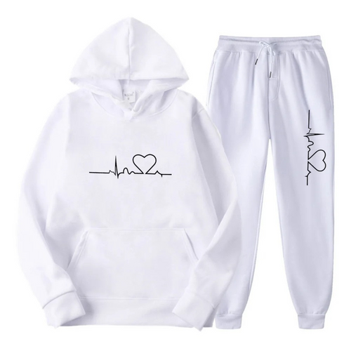 Drune | Damen Kapuzenpullover Trainingsanzug Satz mit Druck