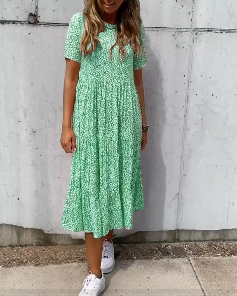 Drune | Kurzarmkleid mit Blumenmuster