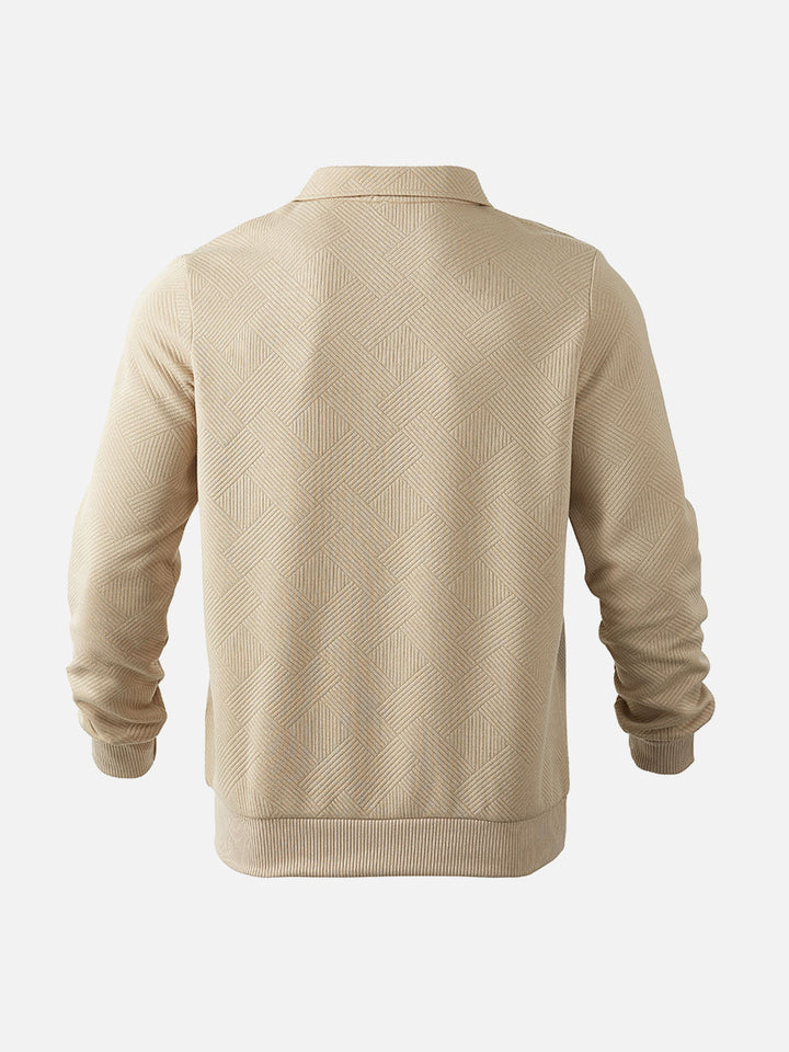 Drune | Halb-Zip Pullover mit Strukturmuster - Smart-Casual Stil für Alltag und Büro