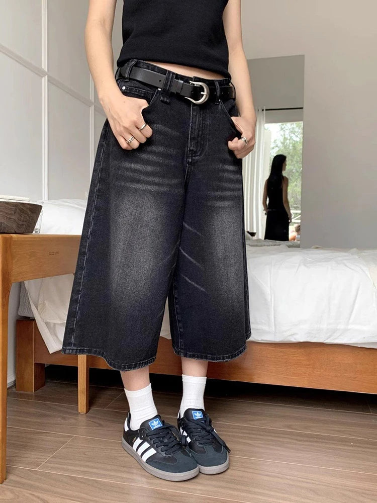 Drune | Weite Denim Culotte
