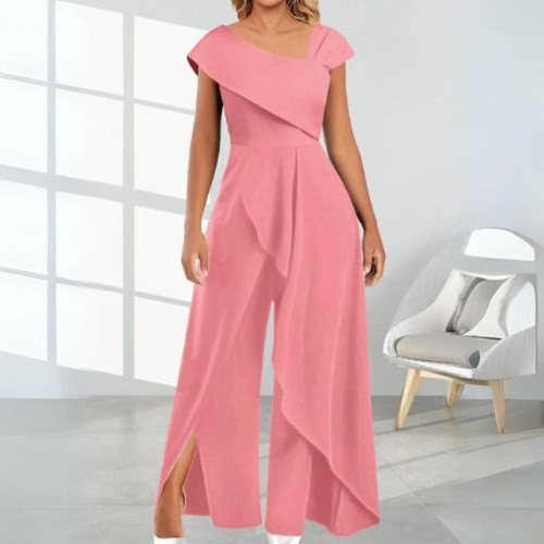 Drune | Eleganter Damen Jumpsuit Diagonale Asymmetrisches Design