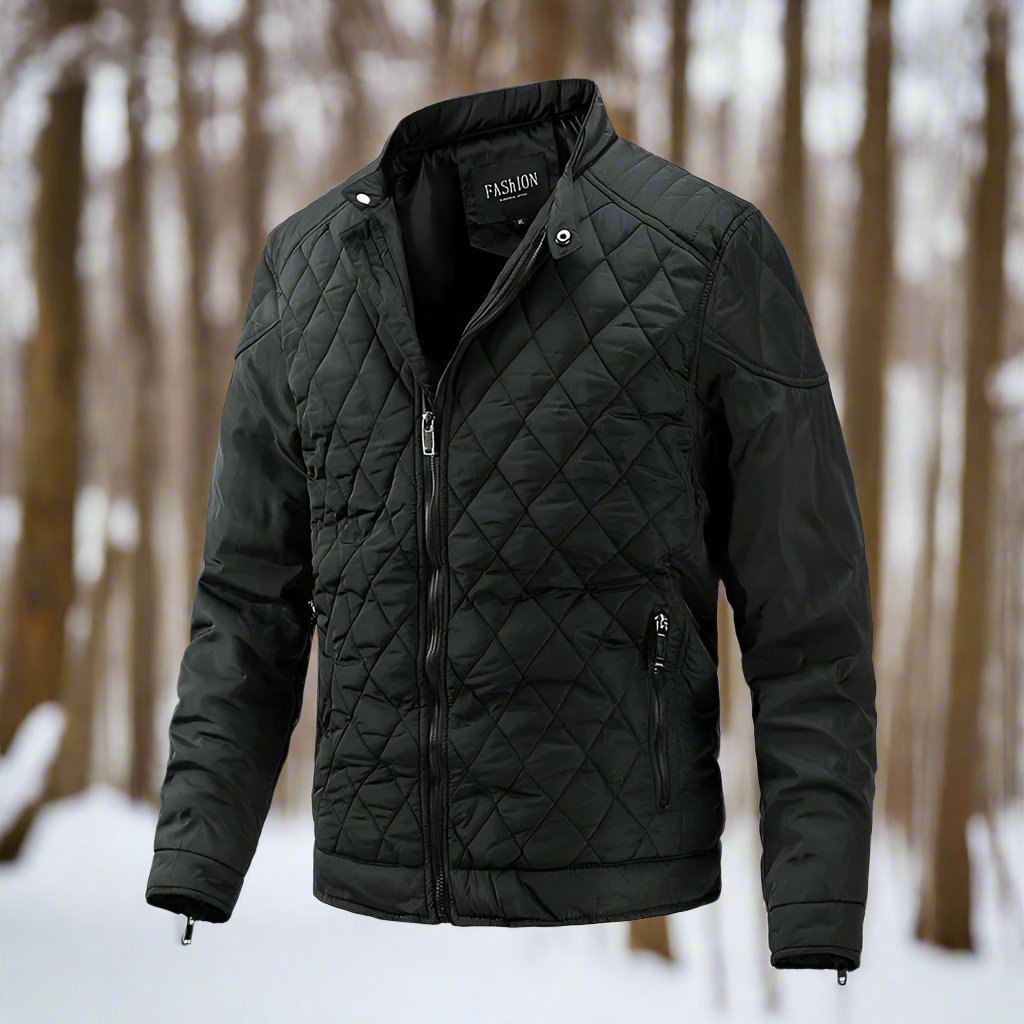 Drune | Gep Padded Jacke Diamant Gesteppt Stehkragen Reißverschluss Slim Fit
