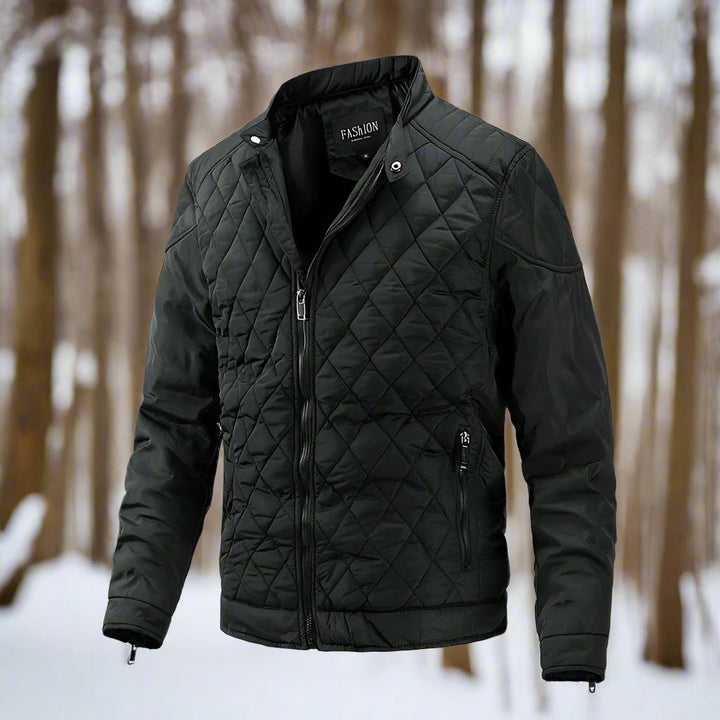 Drune | Gep Padded Jacke Diamant Gesteppt Stehkragen Reißverschluss Slim Fit