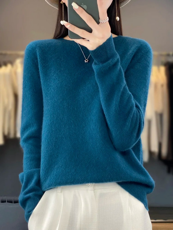 Drune | Pullover Damen Runder Ausschnitt Weicher und Eleganter Strickpullover