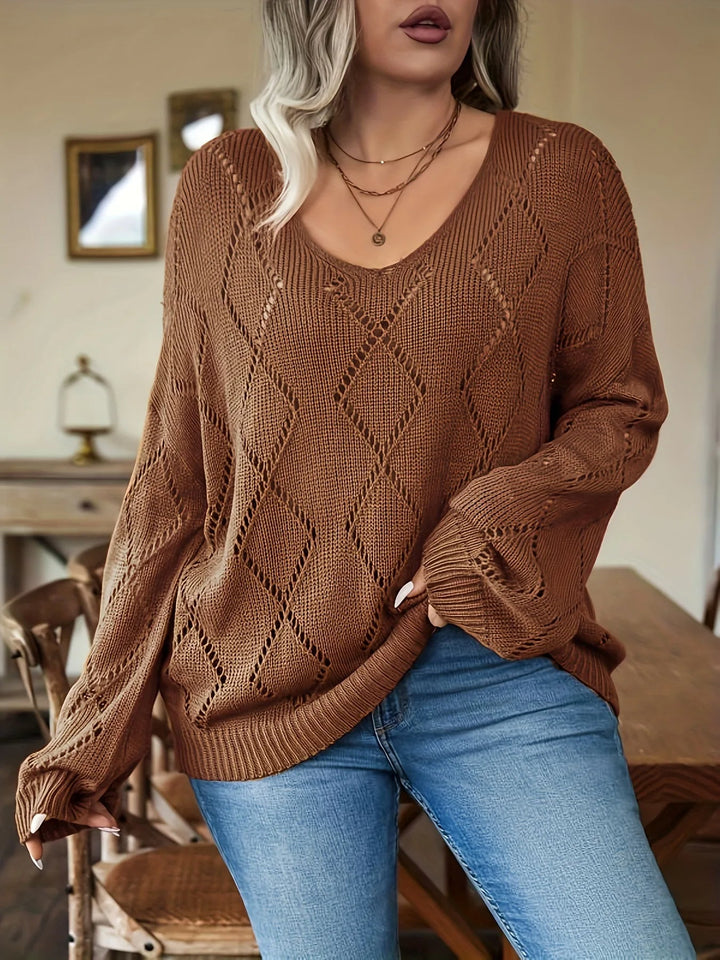 Drune | Damen Übergroßer Strickpullover in Übergröße