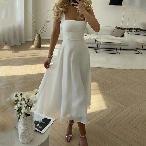 Drune | Elegantes Ärmelloses Einfarbiges Kleid für Damen Stilvoll & Schick