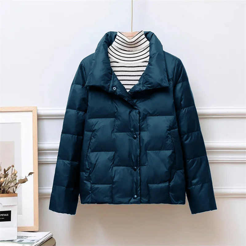 Drune | Gep quiltete Daunenjacke Rollkragen Daunenjacke