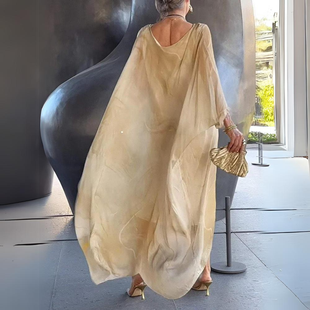 Drune | Bauchbedeckendes Seiden-Chiffon-Kleid