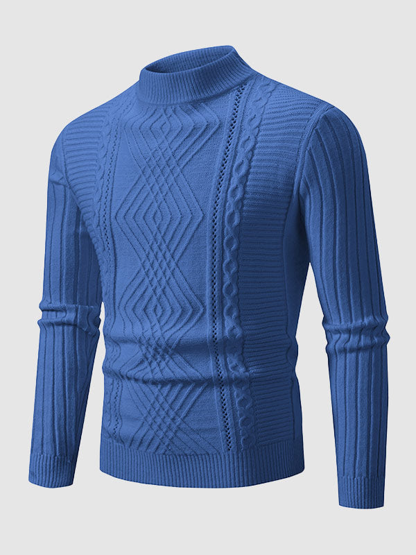 Drune | Herren Design Slim Fit Stehkragenpullover