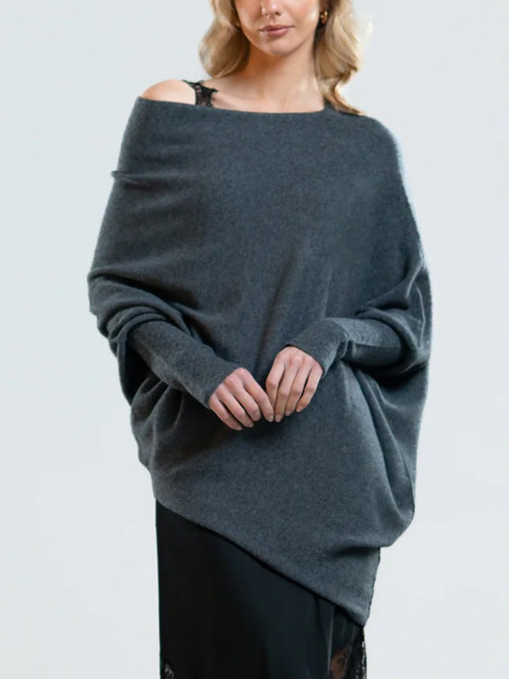 Drune | Cozy oversized knit sweater with a Carmen neckline