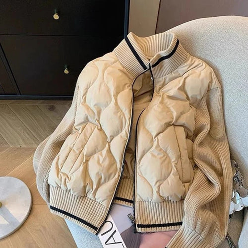 Drune | Patchwork-Strickjacke für Damen - Leichte und warme Steppjacke für einen lässigen Stil