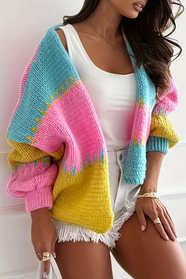 Drune | Cozy cardigan with contrasting seams