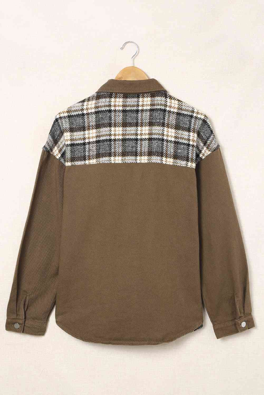 Drune | Karo-Kragen-Denimjacke