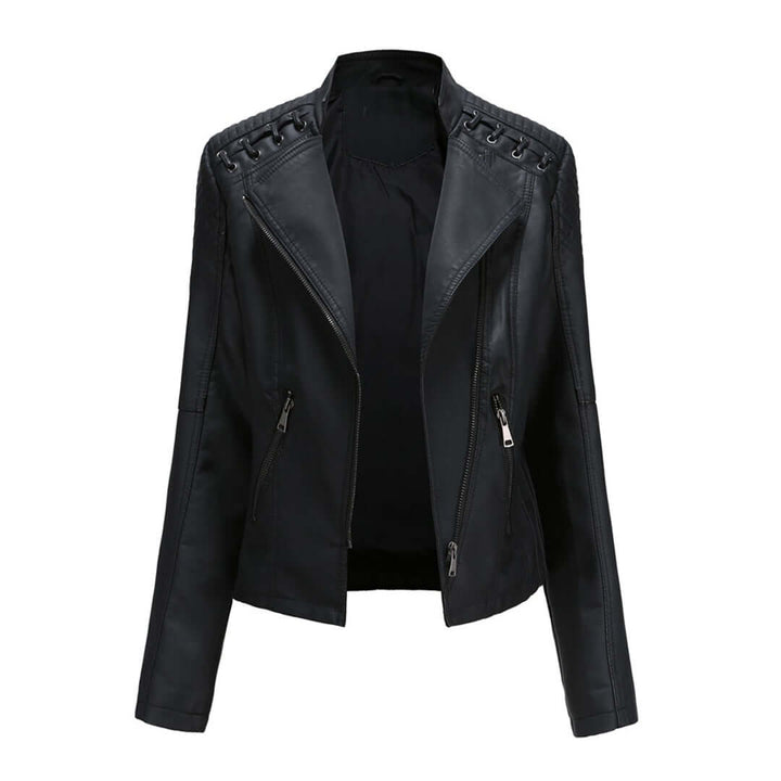 Drune | Damen Faux-Leder Bikerjacke