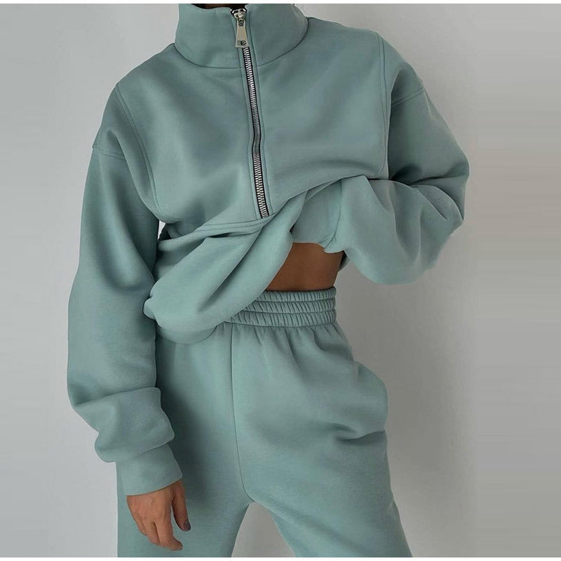 Drune | teiliges sportliches Set - trendige Damen Sweatjacke mit Jogginghose