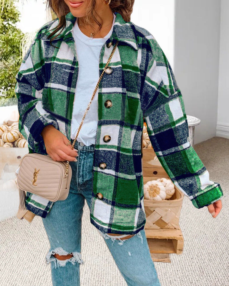 Drune | Jacke mit Karomuster und Knopfleiste