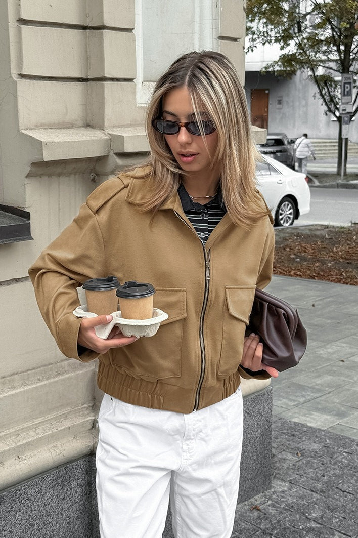 Drune | Passform Braun Wildlederjacke