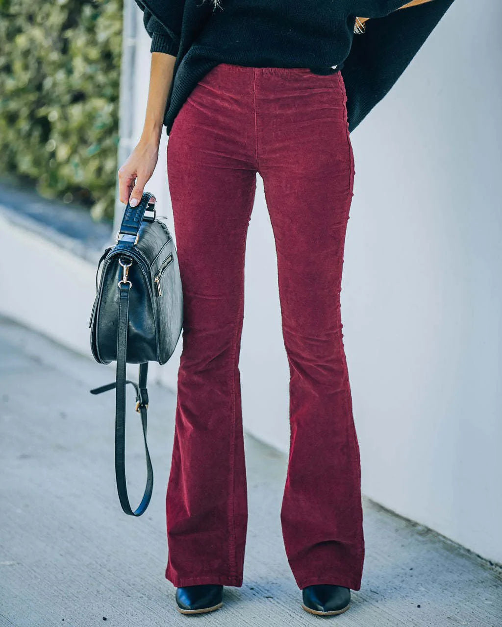 Drune Damen Cord-Schlaghose mit hohem Bund