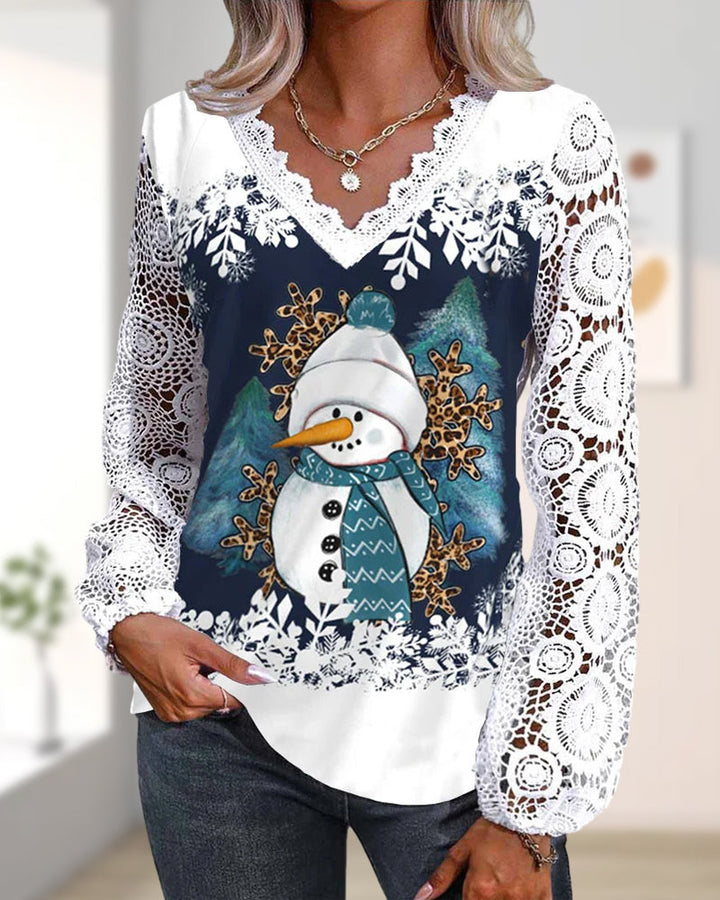 Drune | Spitzen und Schneemannmuster