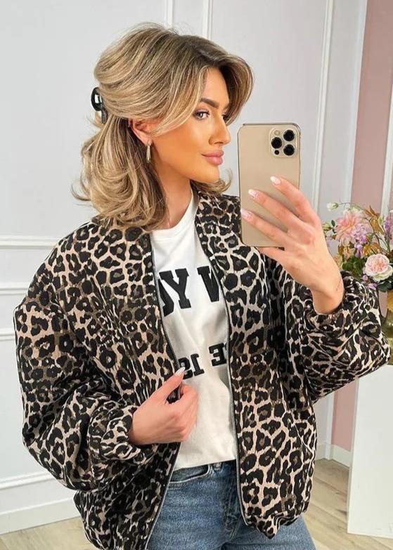 Drune | Leoparden Bomberjacke