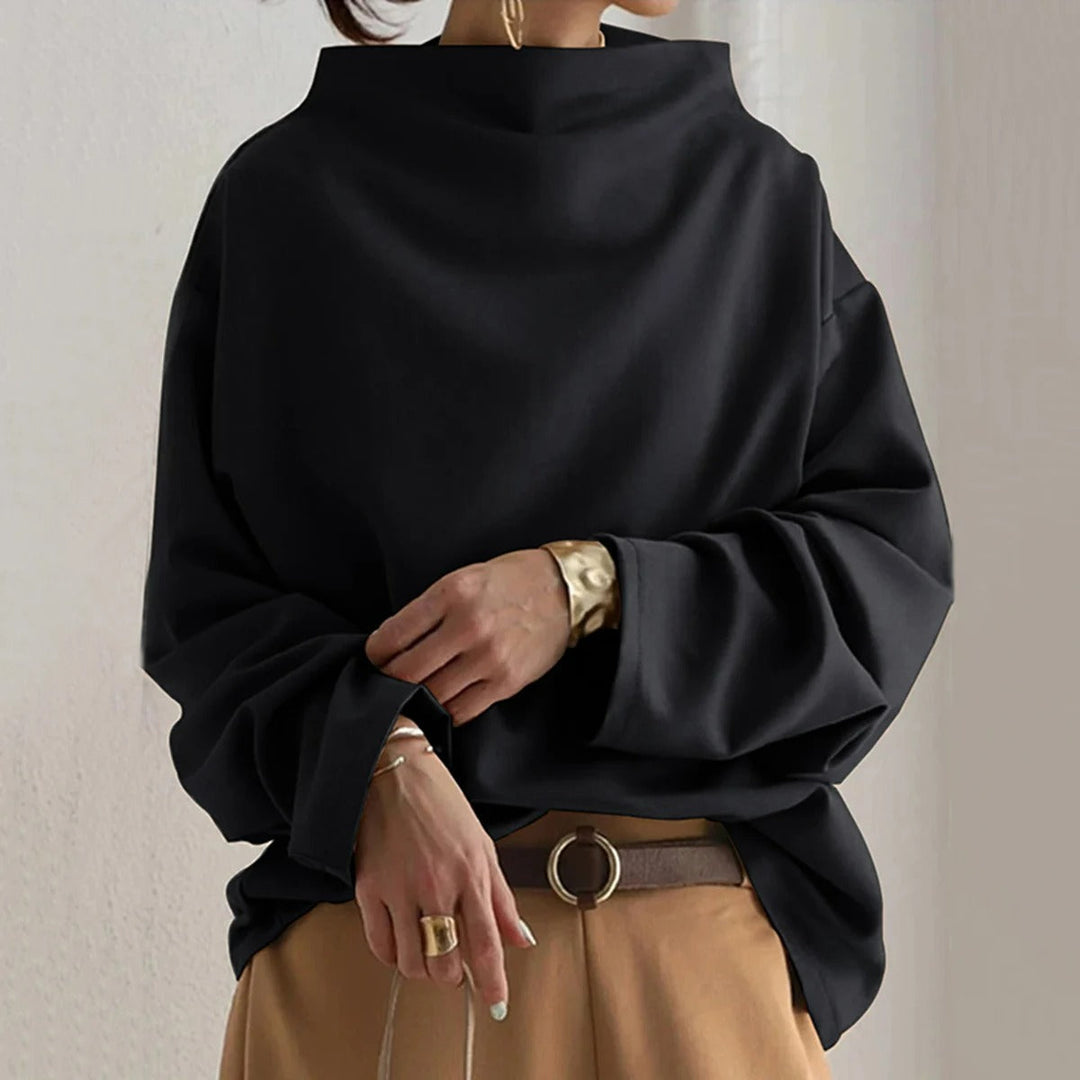 Drune - Damen minimalistisches lockeres schwarzes Oberteil für vielseitigen Stil
