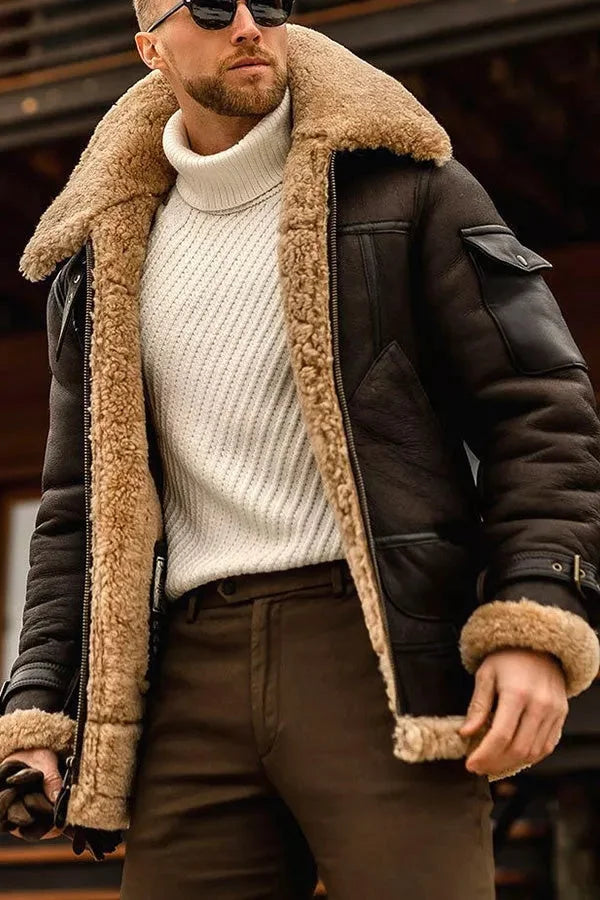 Drune | Kragen Daunenpelzjacke für Männer