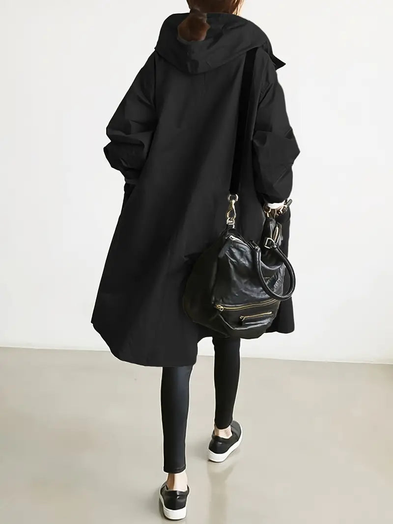 Trenchcoat mit Kapuze und Kordelzug