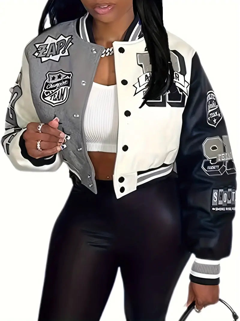 Drune | Damen Varsity-Jacke mit Briefdruck