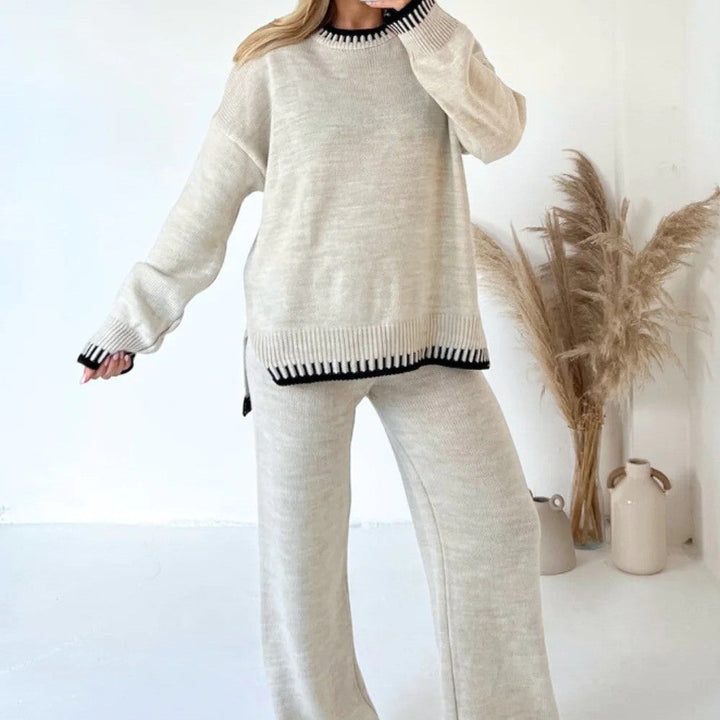 Drune | Damen Strick Zweiteiler mit Pullover und Hose