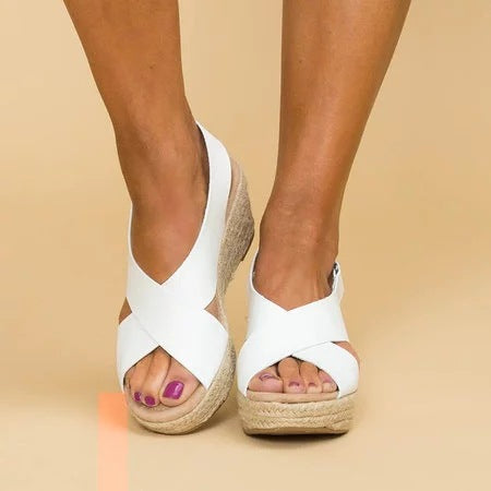 Drune | Keilabsatz Sandalen Mit Elastischen Riemen Für Damen