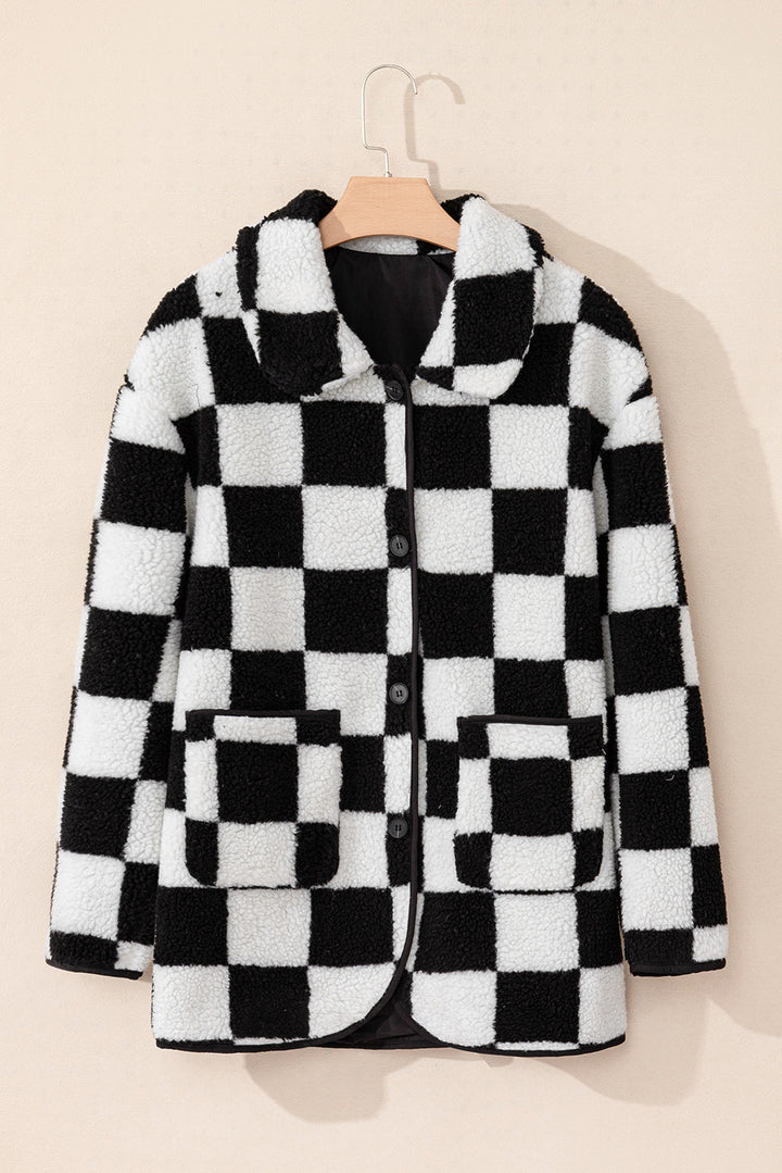 Drune | Gitter Sherpa Jacke Polyester Warm und Trendy Produktbeschreibung: