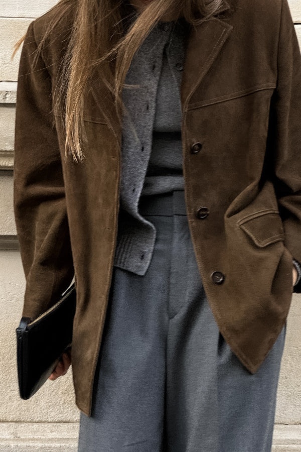 Drune | Vintage Reverslose Wildlederjacke