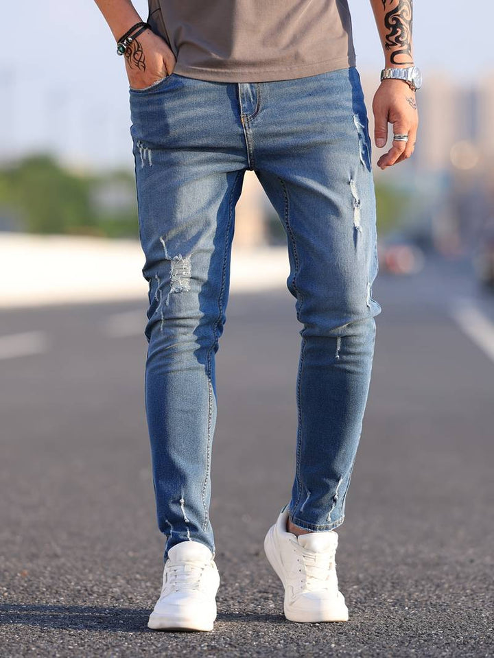 Drune | Skinny Fit Jeans mit Rissen - Stretch Denim Hose für Alltag & Streetwear Style