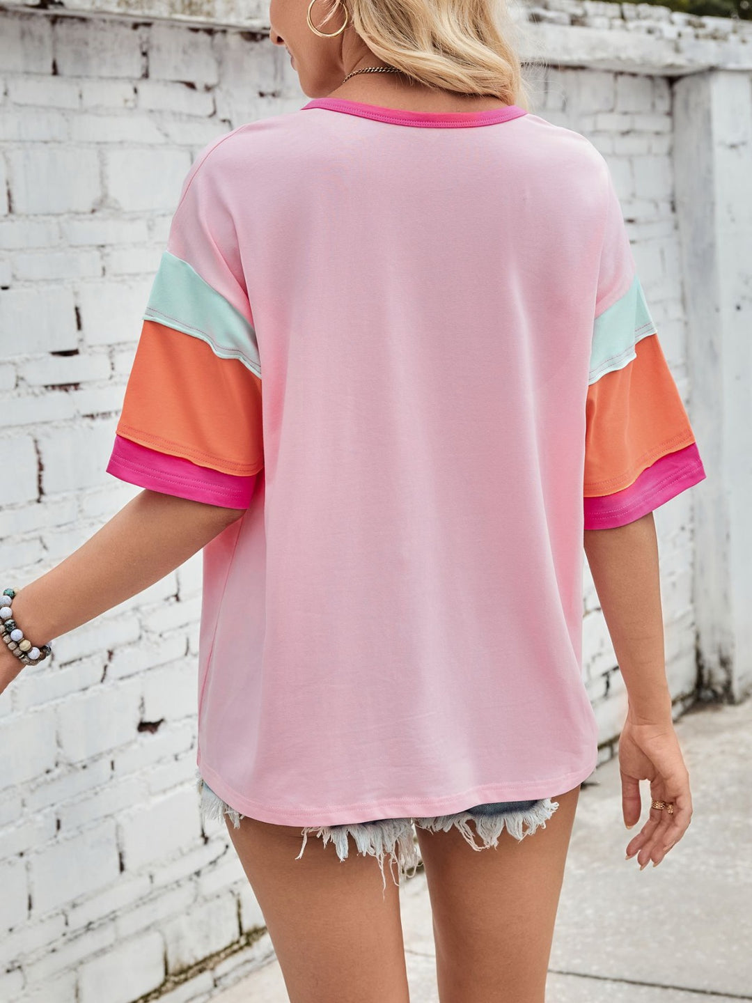 Drune | Farblich passendes T-Shirt mit Rundhalsausschnitt aus Baumwolle