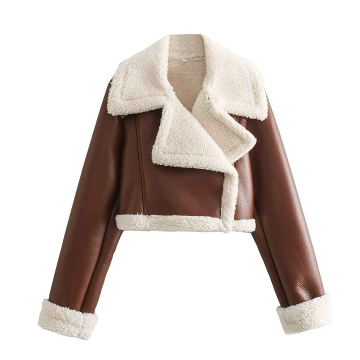 Drune | Damenkurzjacke mit Warmem Teddy Futter