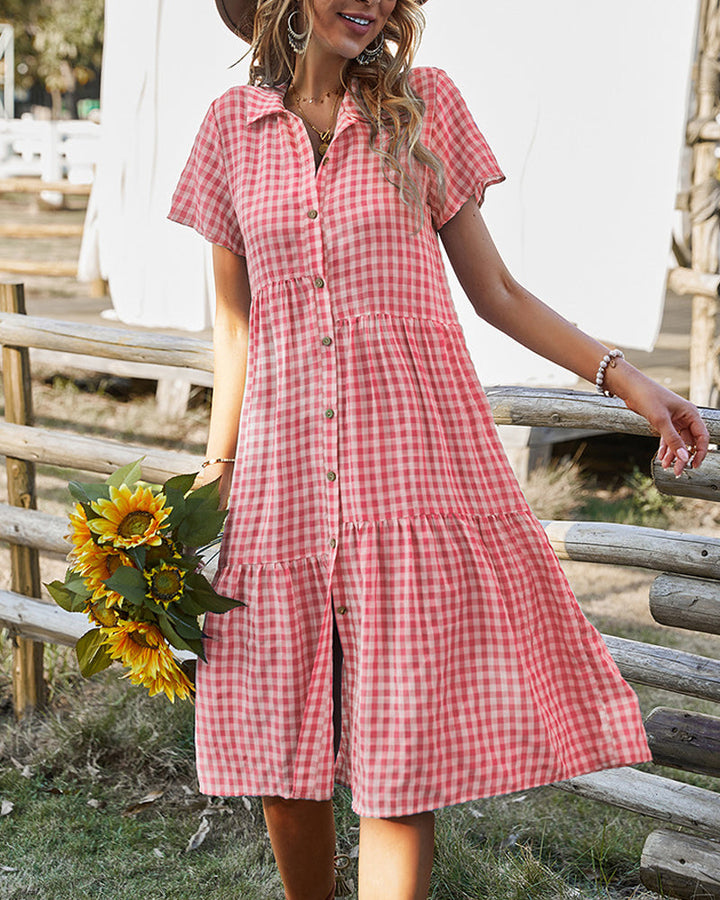 Drune | Lässiges kariertes Hemdkleid