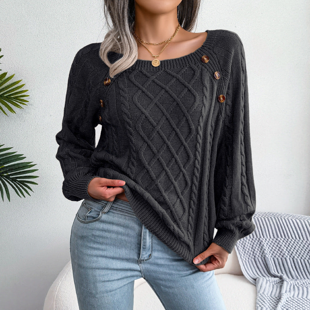 Drune | Strickpullover mit quadratischem Ausschnitt