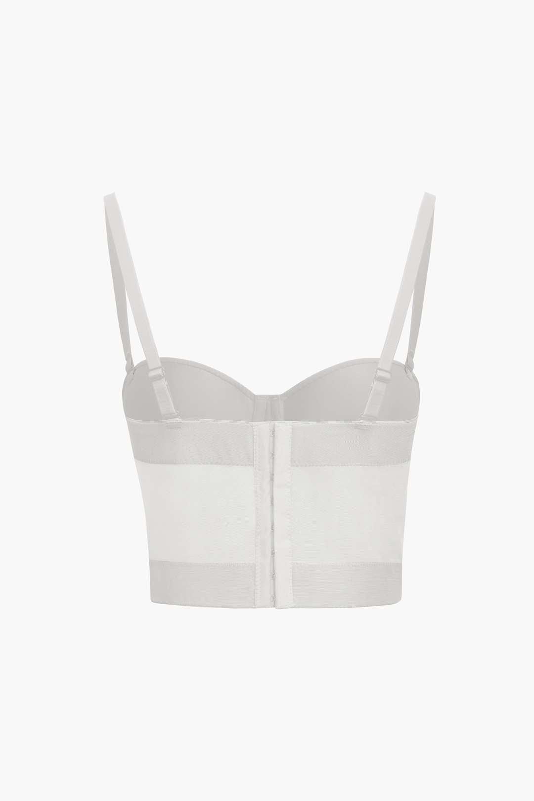 Drune | Figurbetontes Bustier Top Mit Bügel Cups Und Transparenter Mesh Struktur