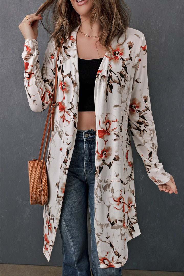 Drune | Bedruckter Offene Front Langarm Cardigan