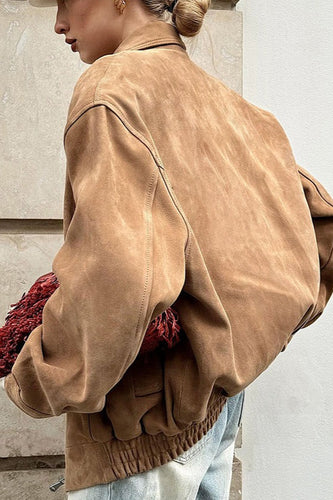 Drune | Faux Suede Kragenjacke