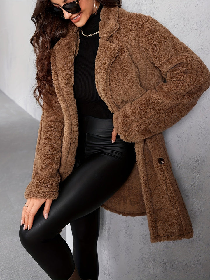 Drune | Elegante Damen Brauner Pelzmantel
